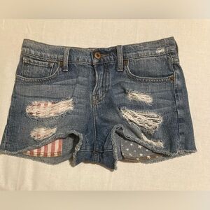 Lucky Brand Malibu Shorts Womens 00/25 American Pride Distressed 5 Pocket Denim